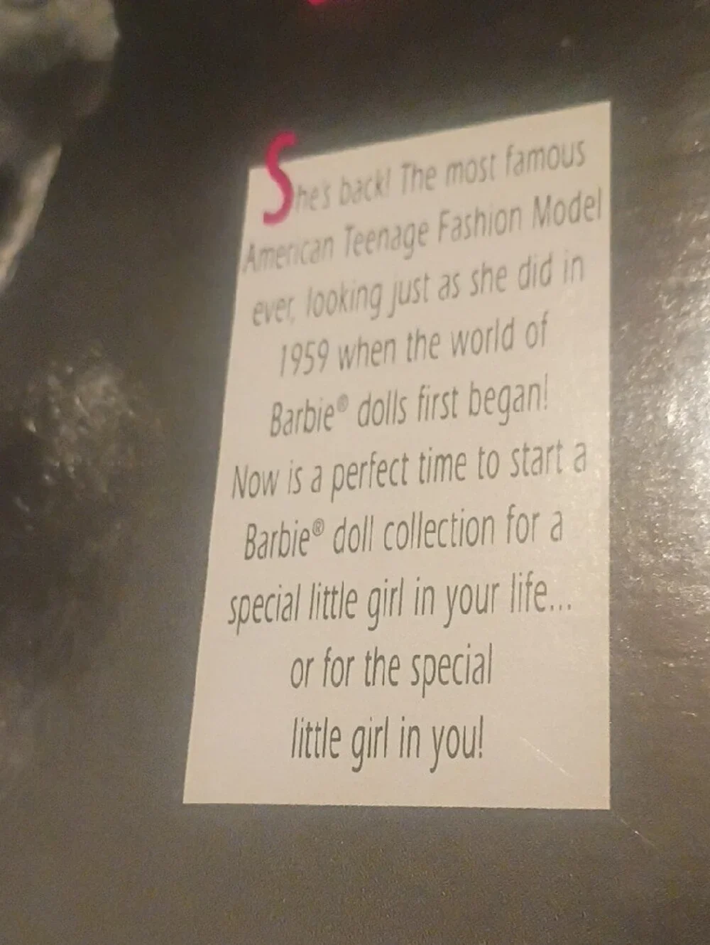 35th Anniversary 1959 Original Barbie Reproduction